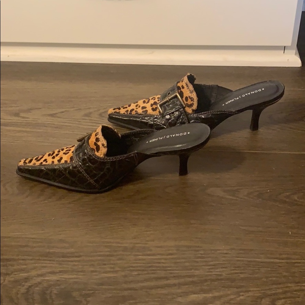 🎄🎁 Stunning Croc, Cheetah Heeled, Buckled Mules - Picture 3 of 7
